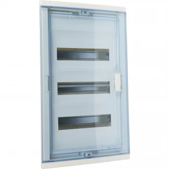 Щит встраиваемый LEGRAND Nedbox с синей полупрозрачной скругленной дверью 3 рейки 36+6 модулей белый Щит встраиваемый LEGRAND Nedbox с синей полупрозрачной скругленной дверью 3 рейки 36+6 модулей белый