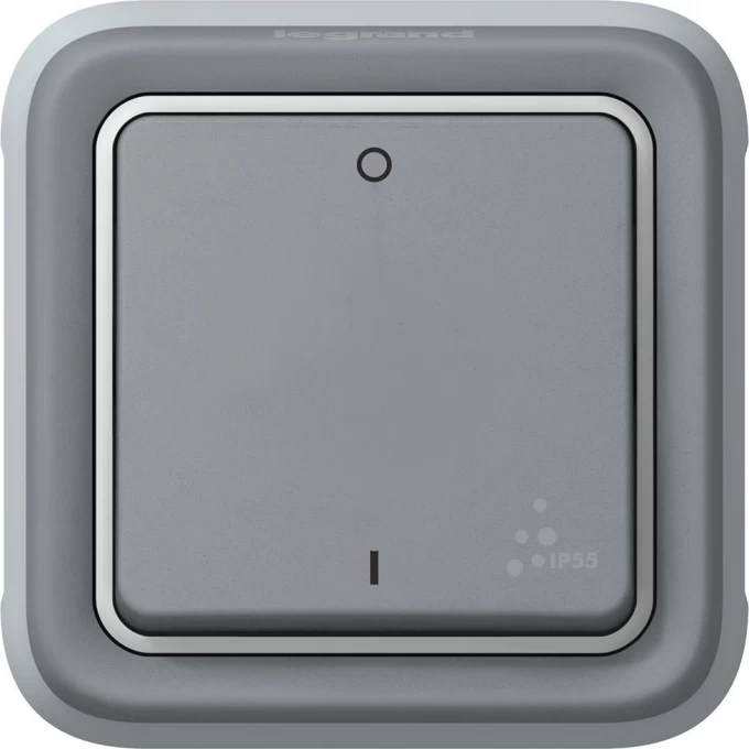 Двухполюсный выключатель LEGRAND Plexo 10 AX серый 069530 Двухполюсный выключатель LEGRAND Plexo 10 AX серый 069530
