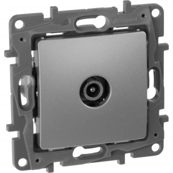 Розетка LEGRAND TV оконечная 5 дБ 5-862 мГц Etika алюминий Розетка LEGRAND TV оконечная 5 дБ 5-862 мГц Etika алюминий