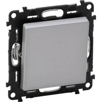 Переключатель LEGRAND Valena LIFE 10АХ 250В с лицевой панелью безвинтовые зажимы алюминий