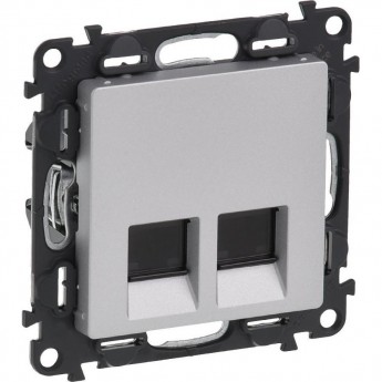 Информационная розетка LEGRAND Valena LIFE двойная RJ45 Кат.5е UTP с лицевой панелью алюминий
