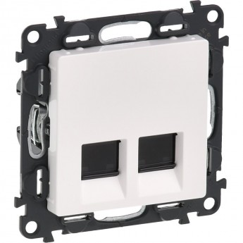 Информационная розетка LEGRAND Valena LIFE двойная RJ45 Кат.5е UTP с лицевой панелью белый