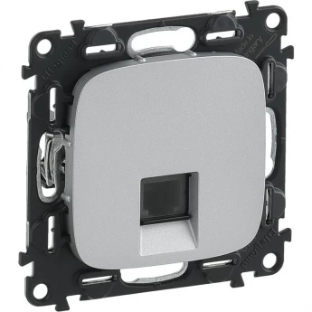 Телефонная розетка LEGRAND Valena ALLURE RJ11 одиночная с лицевой панелью алюминий Телефонная розетка LEGRAND Valena ALLURE RJ11 одиночная с лицевой панелью алюминий