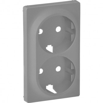 Лицевая панель LEGRAND Valena LIFE для двойной силовой розетки 2х2К+З алюминий Лицевая панель LEGRAND Valena LIFE для двойной силовой розетки 2х2К+З алюминий