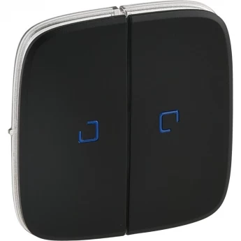 Лицевая панель LEGRAND Valena ALLURE для выключателя двухклавишного с подсветкой антрацит