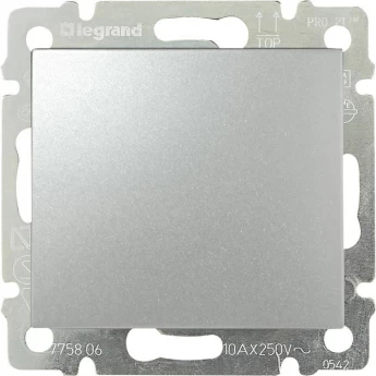 Выключатель LEGRAND Valena одноклавишный 10 A 250 В алюминий Выключатель LEGRAND Valena одноклавишный 10 A 250 В алюминий