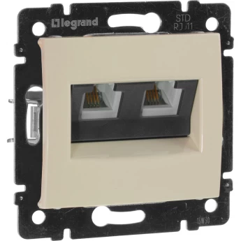 Телефонная розетка LEGRAND Valena RJ11 4 контакта 2 выхода слоновая кость Телефонная розетка LEGRAND Valena RJ11 4 контакта 2 выхода слоновая кость