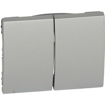 Лицевая панель LEGRAND Galea Life для выключателя двойная, алюминий Лицевая панель LEGRAND Galea Life для выключателя двойная, алюминий