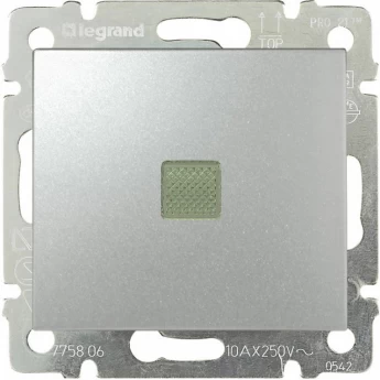 Переключатель LEGRAND Valena промежуточный с подсветкой 10 A 250 В алюминий