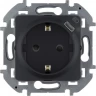 Розетка LEGRAND INSPIRIA 2К+З немецкий стандарт 16А 250В со встроенным зарядным устройством USB C 1.5А 5В антрацит 673773