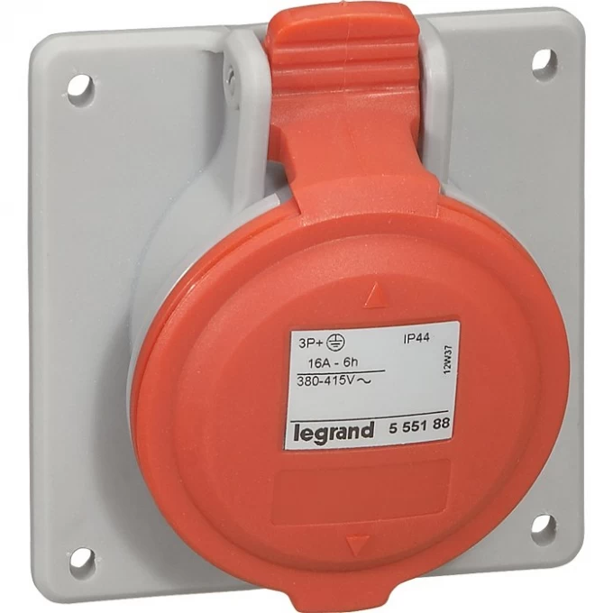 Розетка встраиваемая LEGRAND 16А 3К+Н+З 380В IP44 555189 Розетка встраиваемая LEGRAND 16А 3К+Н+З 380В IP44 555189
