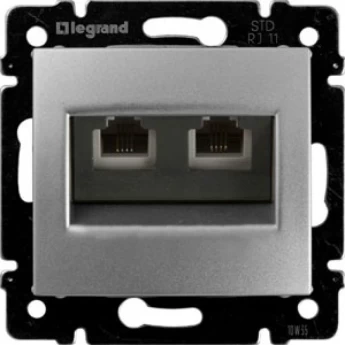 Телефонная розетка LEGRAND Valena RJ11 4 контакта 2 выхода алюминий Телефонная розетка LEGRAND Valena RJ11 4 контакта 2 выхода алюминий
