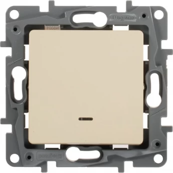 Выключатель LEGRAND Etika с подсветкой 10 A 250 В слоновая кость Выключатель LEGRAND Etika с подсветкой 10 A 250 В слоновая кость