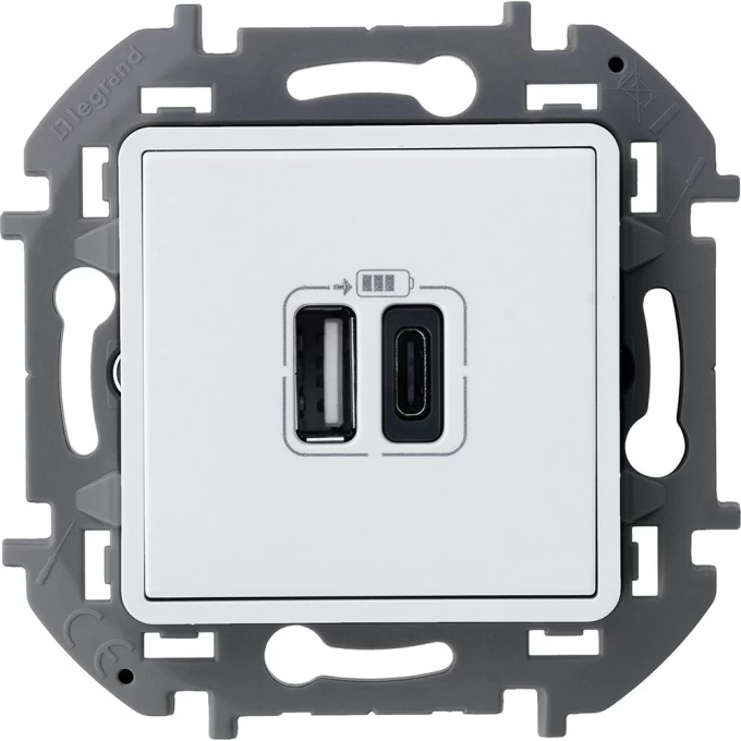 Зарядное устройство LEGRAND INSPIRIA с двумя USB разьемами A C 240В/5В 3000мА белый 673760 Зарядное устройство LEGRAND INSPIRIA с двумя USB разьемами A C 240В/5В 3000мА белый 673760