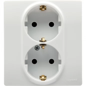 Розетка LEGRAND 2 x 2К+З немецкий стандарт 16 А 250 В Etika белый