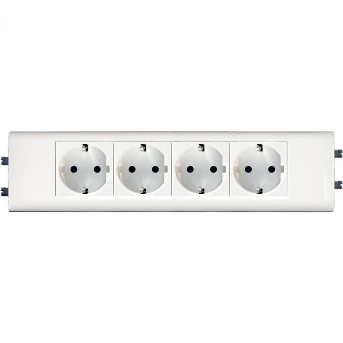 Розетка LEGRAND Mosaic DLP для крышки 65мм немецкий стандарт 4X2К+З б/заж., белый 77434 Розетка LEGRAND Mosaic DLP для крышки 65мм немецкий стандарт 4X2К+З б/заж., белый 77434
