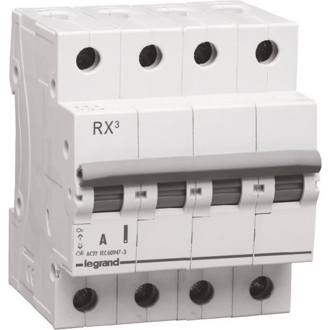 Выключатель-разъединитель LEGRAND RX3 80А 4П, белый 419419 Выключатель-разъединитель LEGRAND RX3 80А 4П, белый 419419